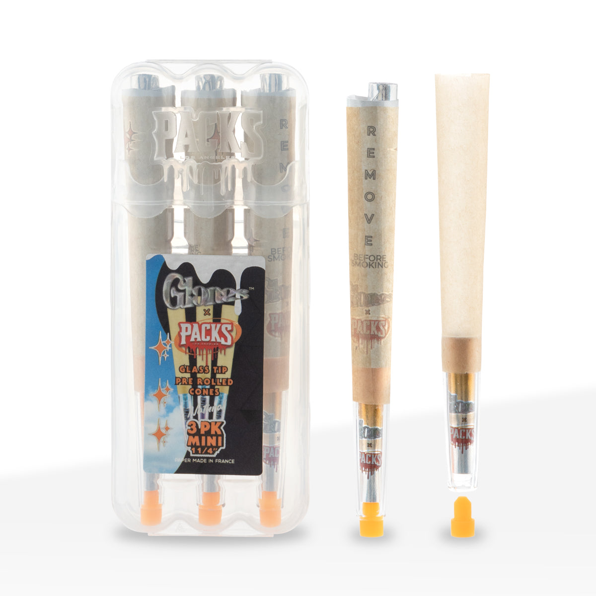 Glones x Packs | Pre-Rolled Cones 1.25"| 84mm - Various Styles - Natural