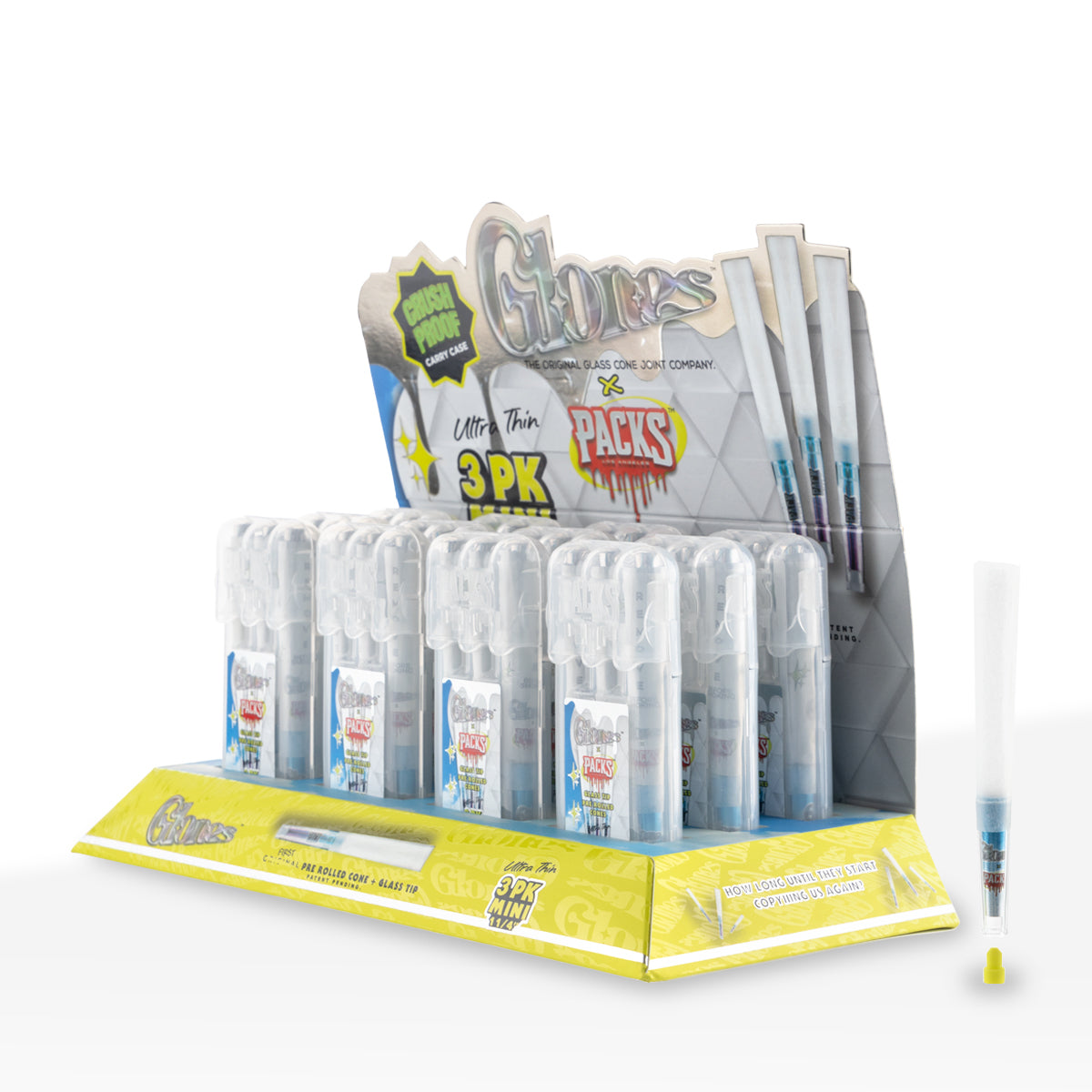 Glones x Packs | Pre-Rolled Cones 1.25"| 84mm - Various Styles - 12 Count Ultra Thin Paper