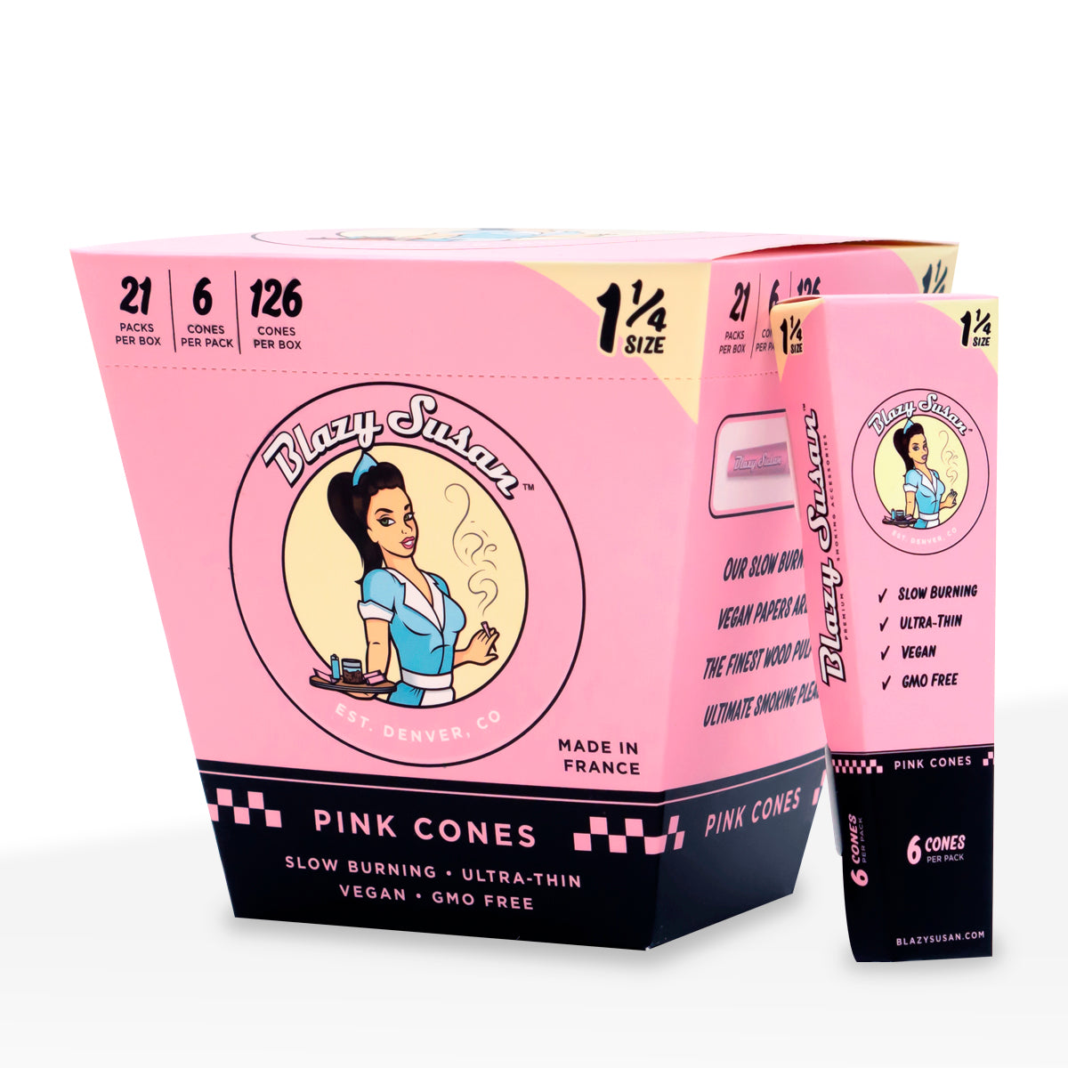 Blazy Susan | Pink Pre-Rolled Cones| 84/26 - 6 pack 21 Count