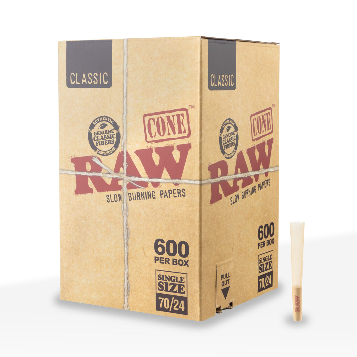 RAW® | Dog Walker Pre-Rolled Cones | 70mm - Brown - 600 Count - Biohazard Inc