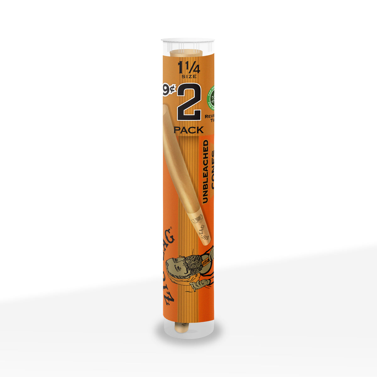 Zig-Zag® | Unbleached Pre-Rolled Cones (Pre-Priced) | Various Sizes - 1¼ Size 84mm - Brown - 24 Count
