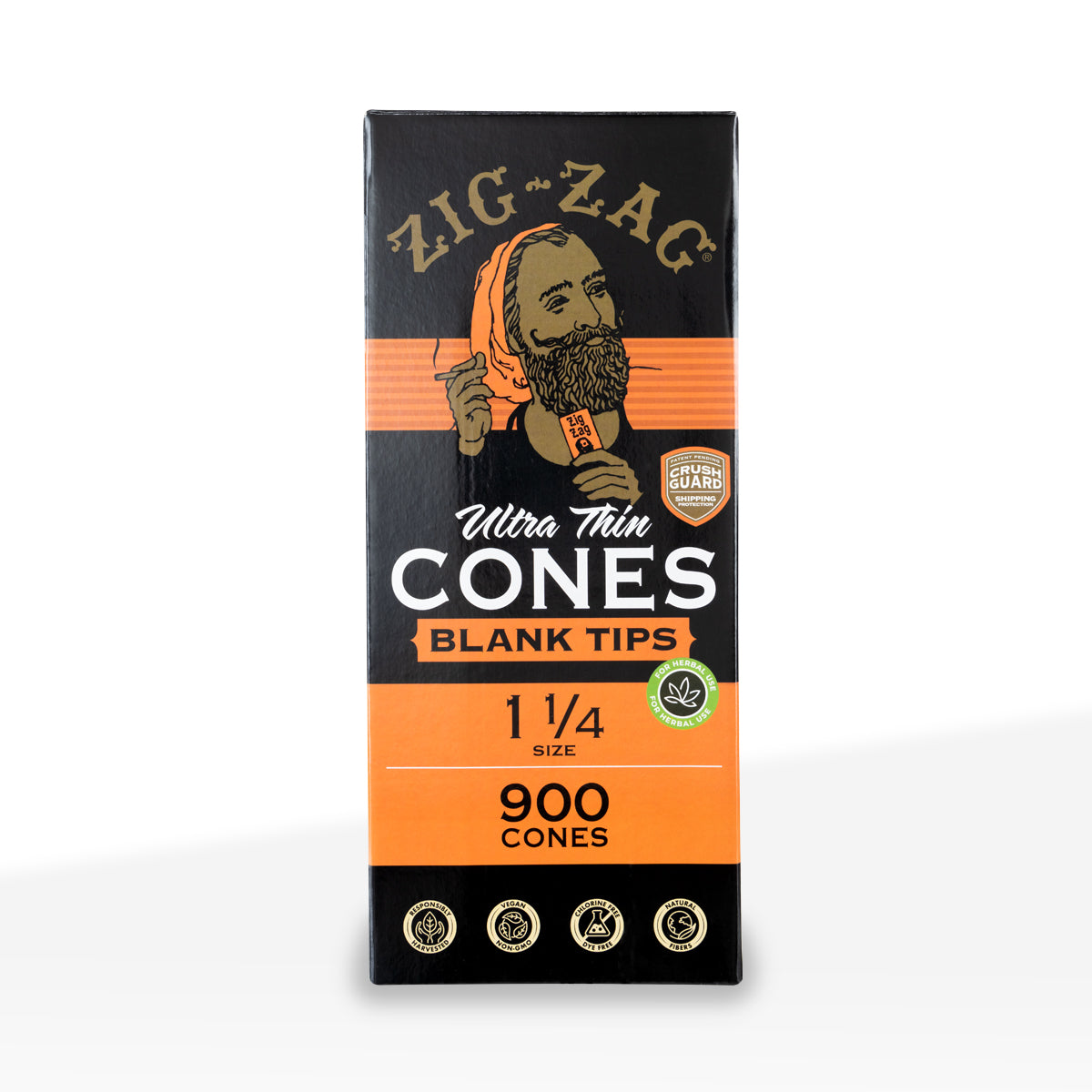 Zig-Zag® | Ultra Thin 1¼ Size Pre-Rolled Cones - No Logo | 84mm - White - 900 Count - Biohazard Inc