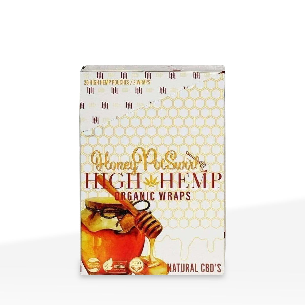 High Hemp | Organic Hemp Blunt Wraps | 100mm - Honey Pot - 25 Count
