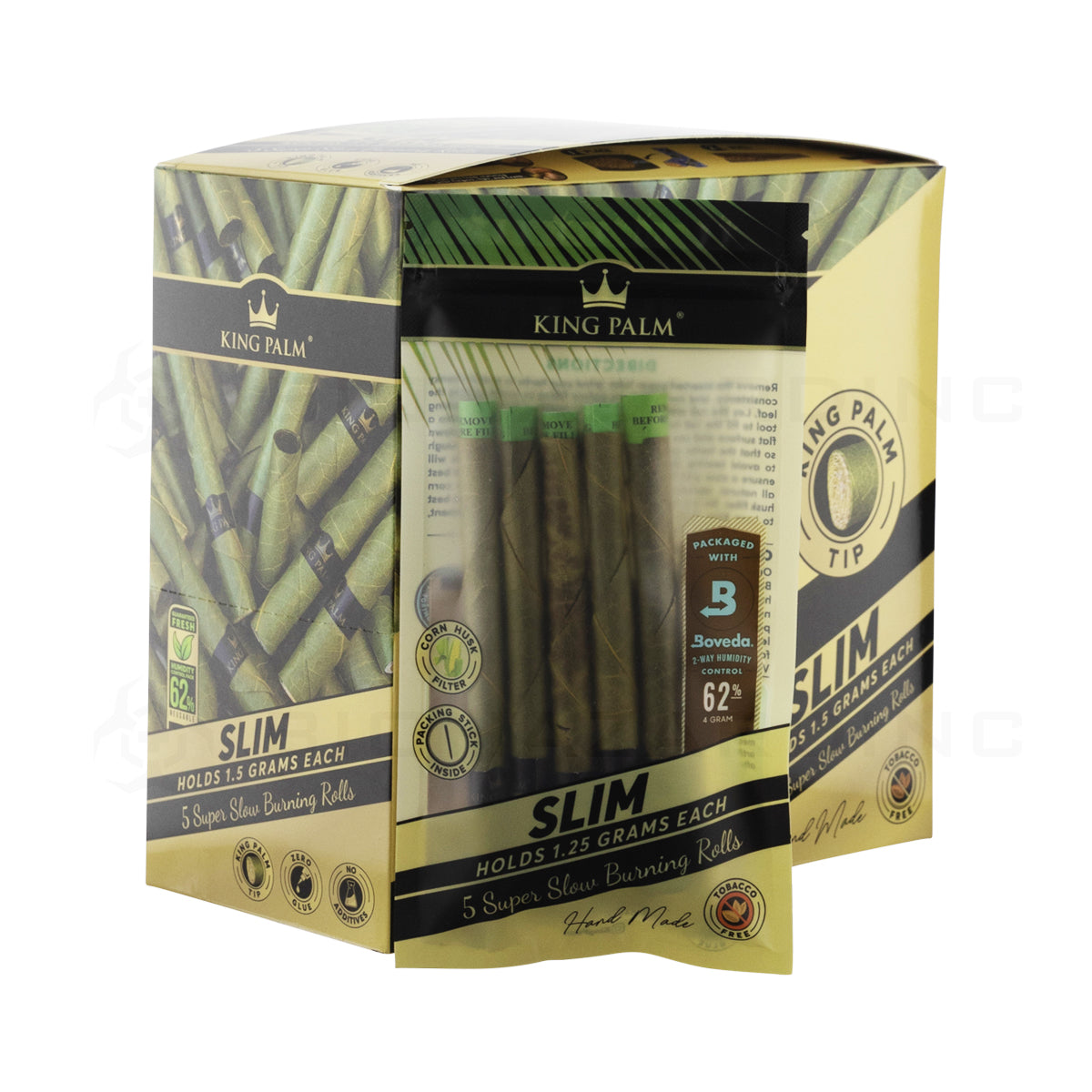 King Palm™ | Slim 5-Pack Rolls | Natural - 15 Count