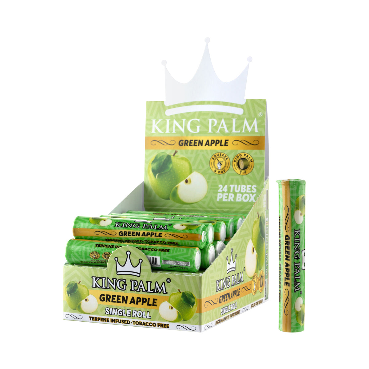 King Palm™ | Mini Rolls | Green Apple - 24 Count