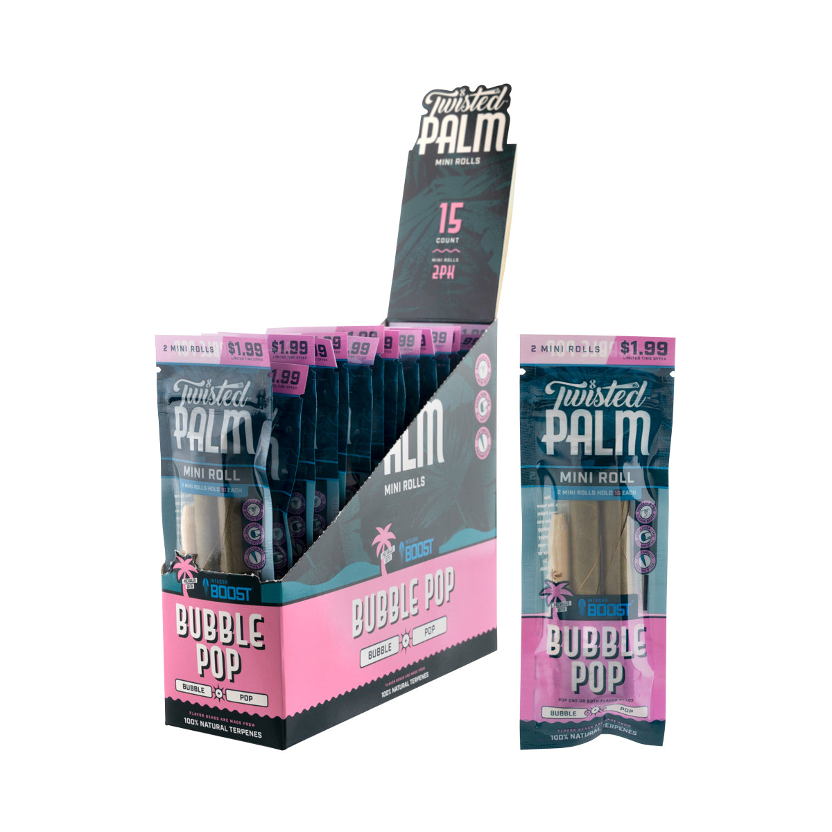Twisted Wraps | Mini Palm Leaf Rolls | Bubble Pop - 15 Count