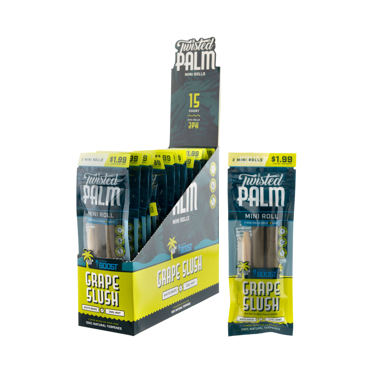 Twisted Wraps | Mini Palm Leaf Rolls | Grape Slush - 15 Count