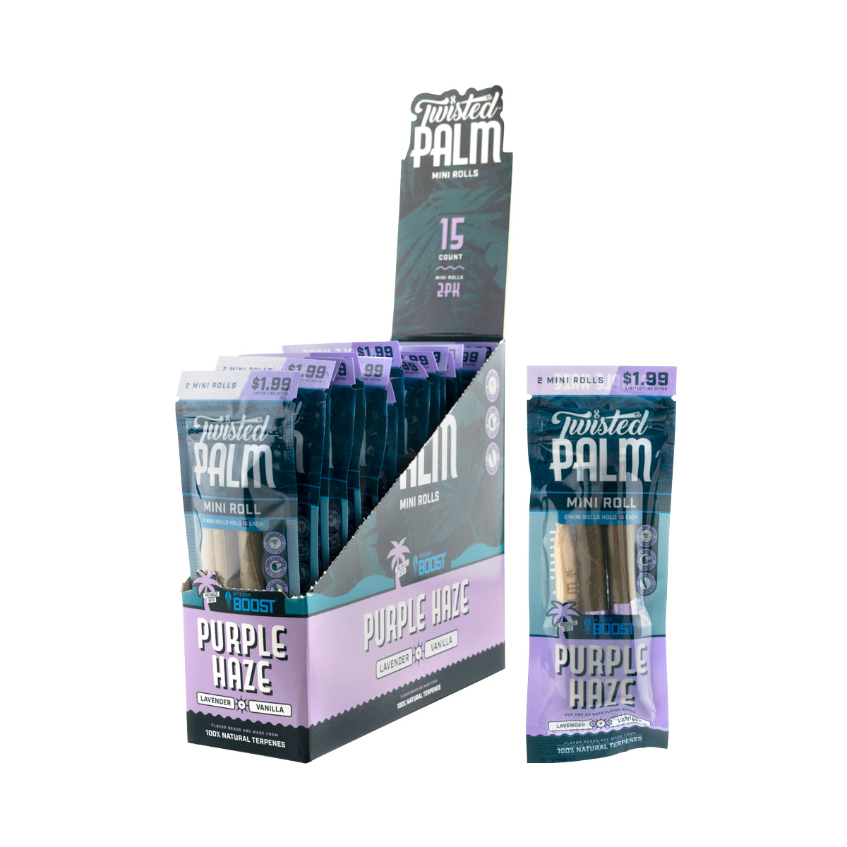 Twisted Wraps | Mini Palm Leaf Rolls | Purple Haze - 15 Count