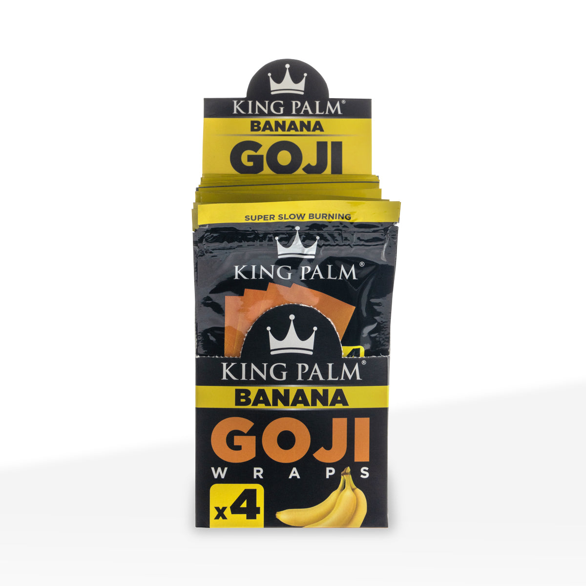 King Palm™ | Super Fruit Goji Berry Wraps | 4 Pack - 15 Count - Banana