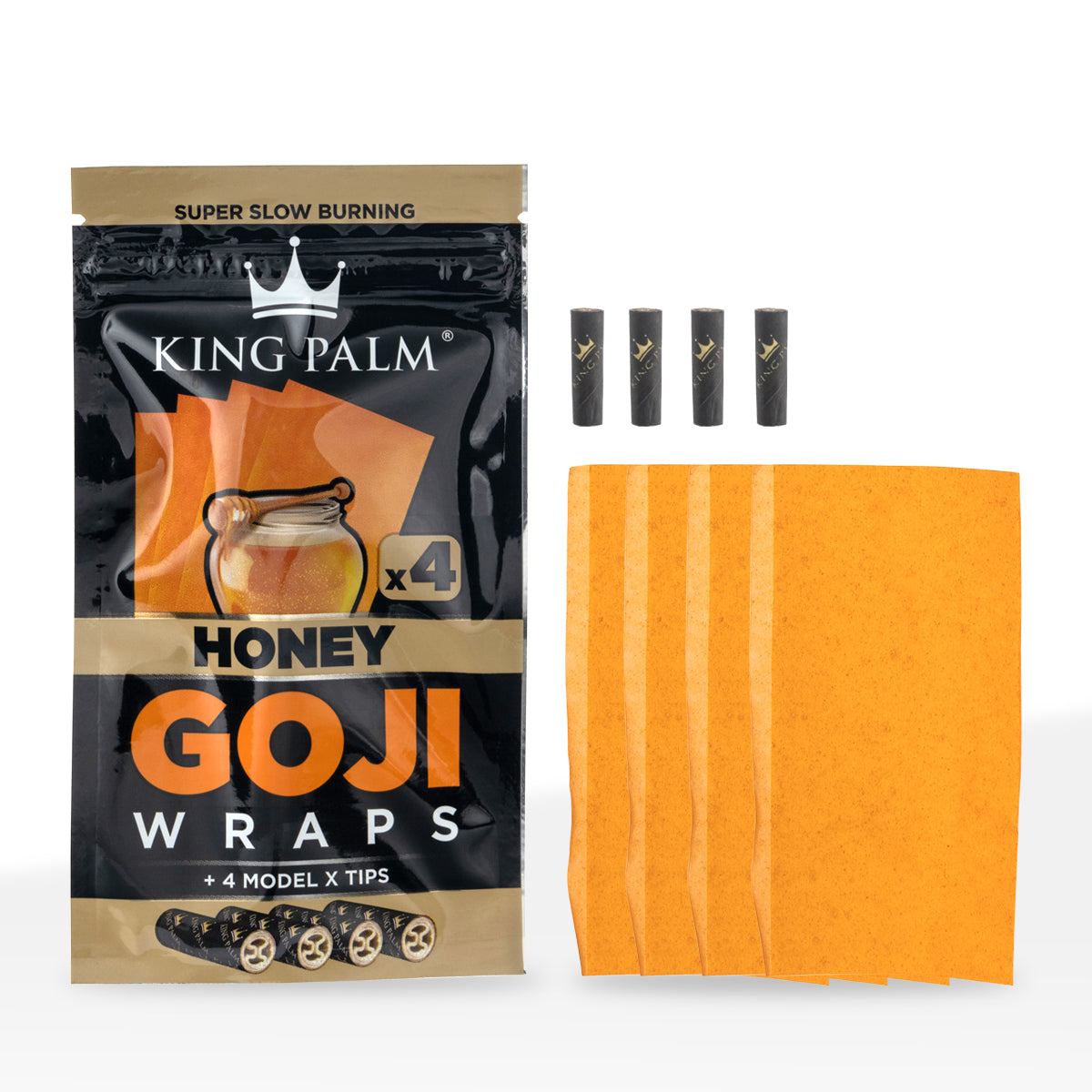 King Palm™ | Super Fruit Goji Berry Wraps | 4 Pack - 15 Count - Honey
