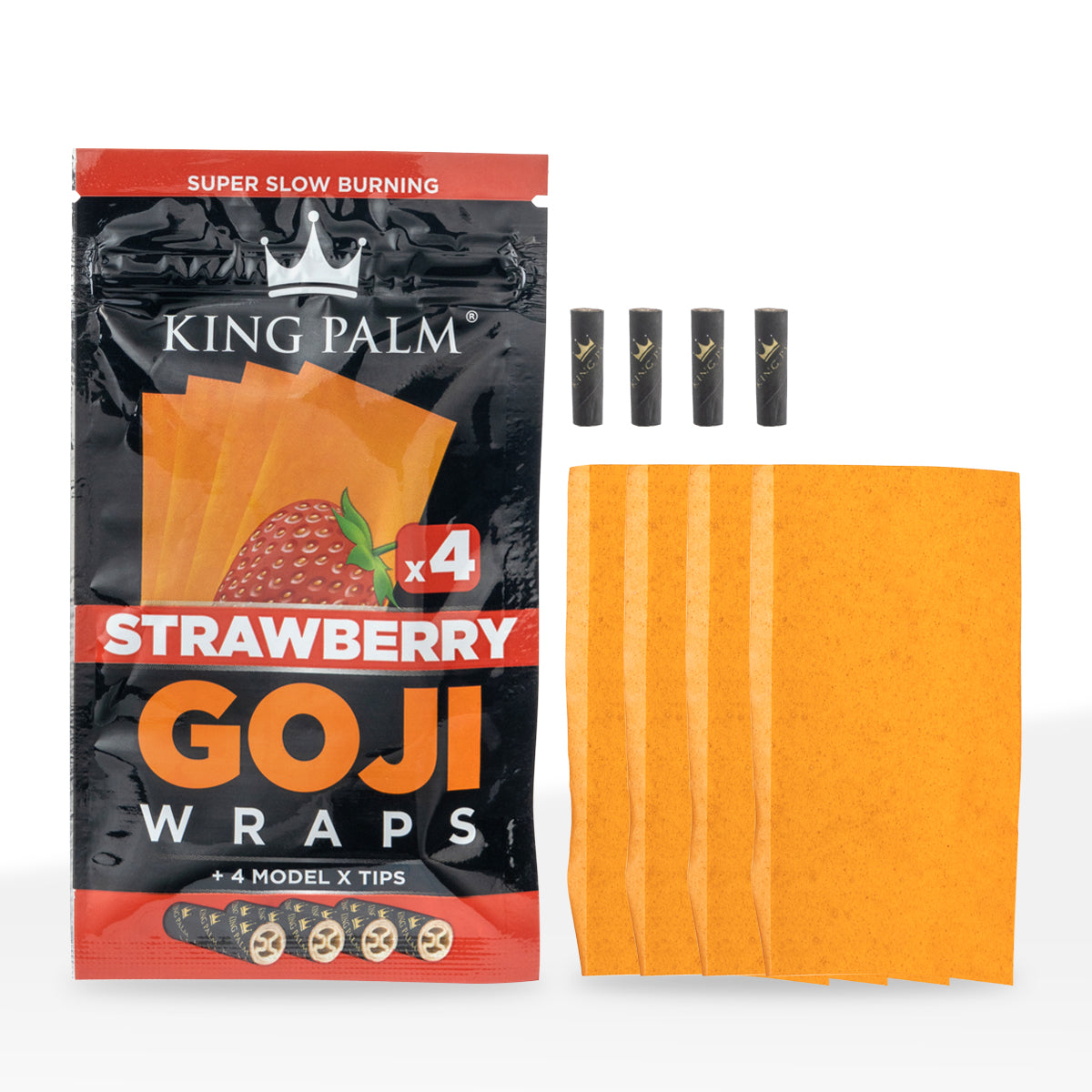 King Palm™ | Super Fruit Goji Berry Wraps | 4 Pack - 15 Count - Strawberry