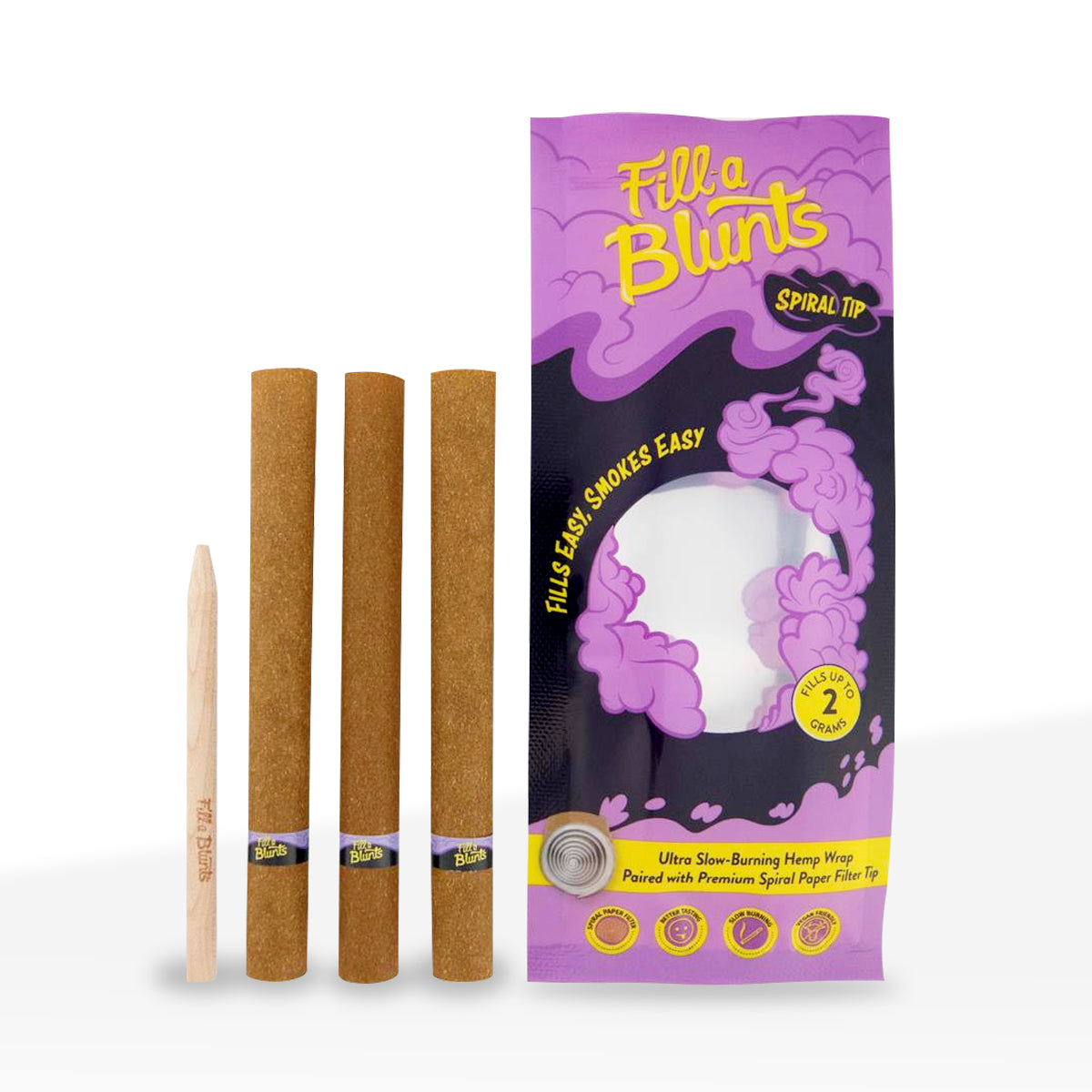 Fill-a Blunts | King Size Pre-Rolled Hemp Blunt Wraps w/ Spiral Tips | Various Styles - 109mm - 15 Count - Biohazard Inc - 2 Gram Capacity - 3 Pack