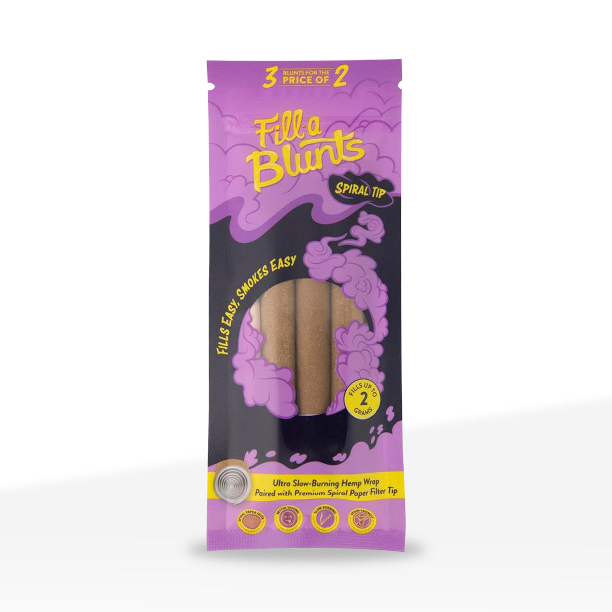Fill-a Blunts | King Size Pre-Rolled Hemp Blunt Wraps w/ Spiral Tips | Various Styles - 109mm - 15 Count - Biohazard Inc - 2 Gram Capacity - 3 Pack