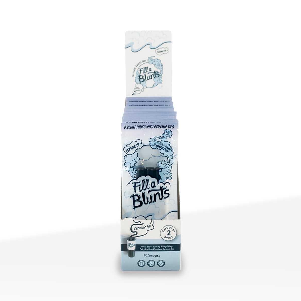 Fill-a Blunts | King Size Pre-Rolled Hemp Blunt Wraps w/ Ceramic Tips | Various Styles - 109mm - 15 Count - Biohazard Inc - 2 Gram Capacity - 3 Pack