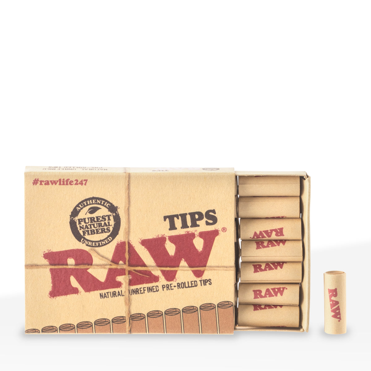 RAW® | 'Retail Display' Natural Pre-Rolled Tips | 20 Count