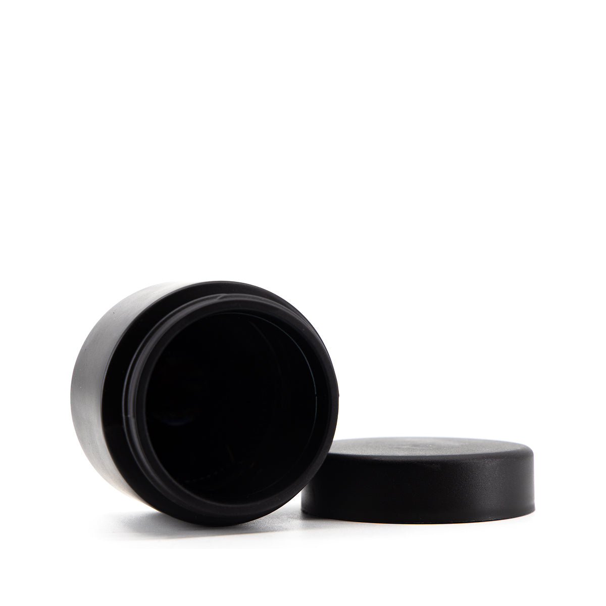 Child Resistant | Straight Sided Glass Jars w/ Flush Caps - Matte Black | 50mm - Various Sizes Child Resistant Jar Biohazard Inc - 2oz - 200 Count