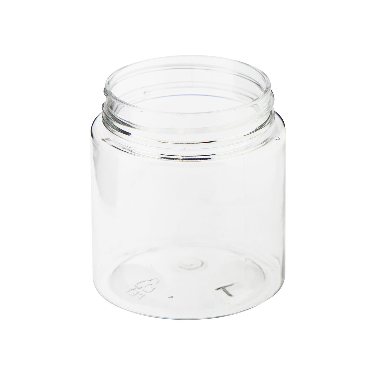 Child Resistant | Straight Sided Plastic Jars w/ Dome Caps - Clear/White | 53mm - 4oz - 100 Count - Biohazard Inc