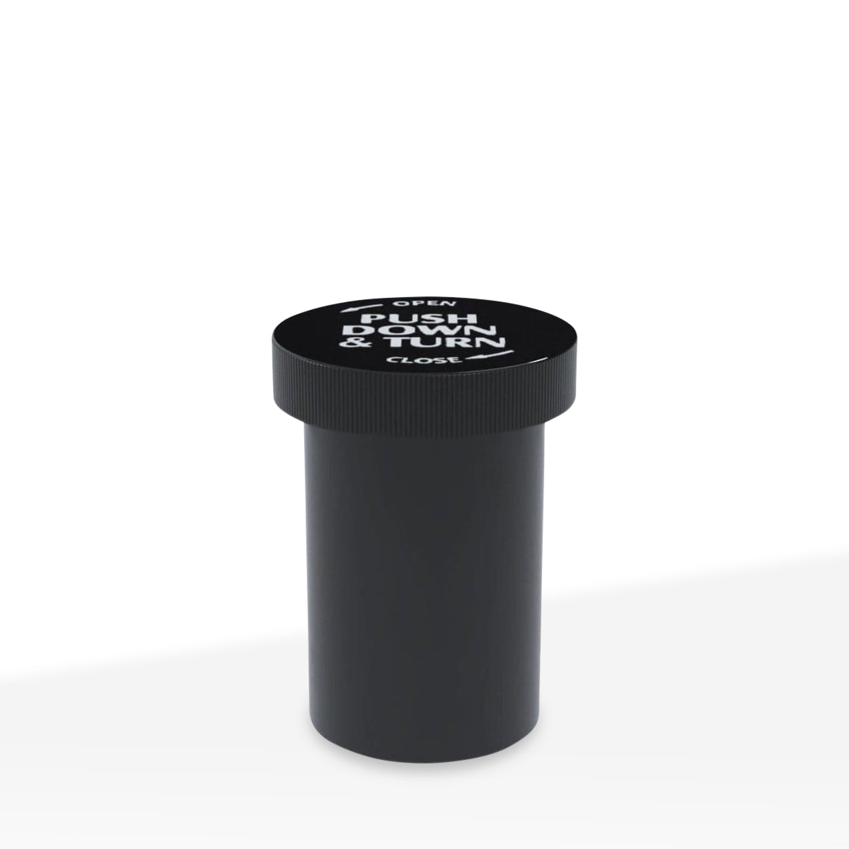 Child Resistant | Opaque Black Push & Turn Cap Vials | 20 Dram - 3.5 Grams - 210 Count