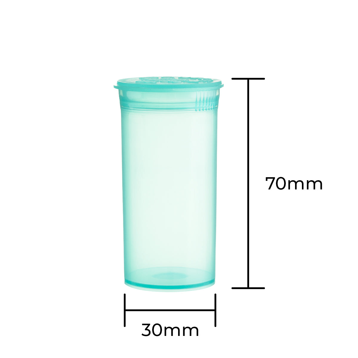 Child-Resistant Plastic Pop Top Bottles | 13 Dram - 2 Grams - 315 Count | Turquoise - Biohazard Inc - Infographic