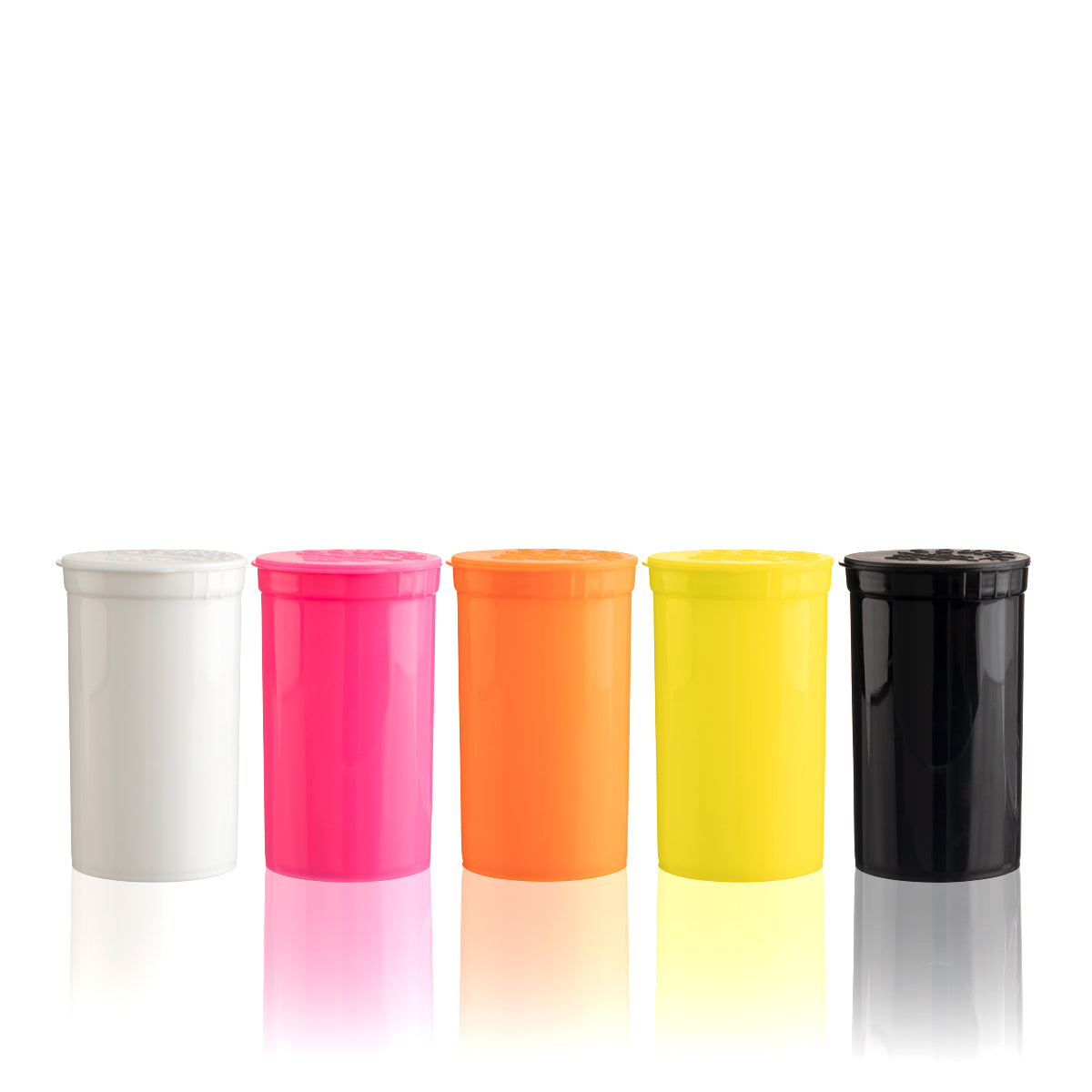Child-Resistant Plastic Pop Top Bottles | 19 Dram - 3.5 Grams - 225 Count | Various Colors