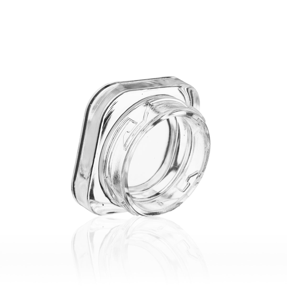 Glass Concentrate Jar | Child Resistant Square w/ Caps | 9ml - Various Colors - 250 Count - Biohazard Inc - Clear Jar with Black Cap