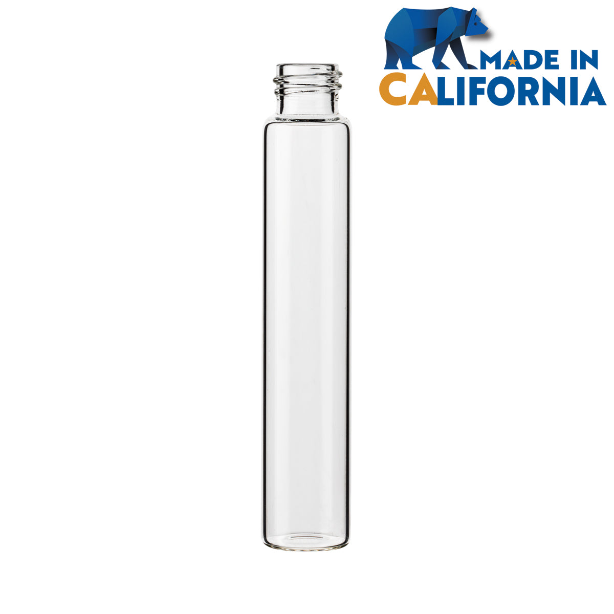 American Glass Vial | Pre-Roll Tube 18/400 Thread | 120mm - Clear - 203 Count - Biohazard Inc