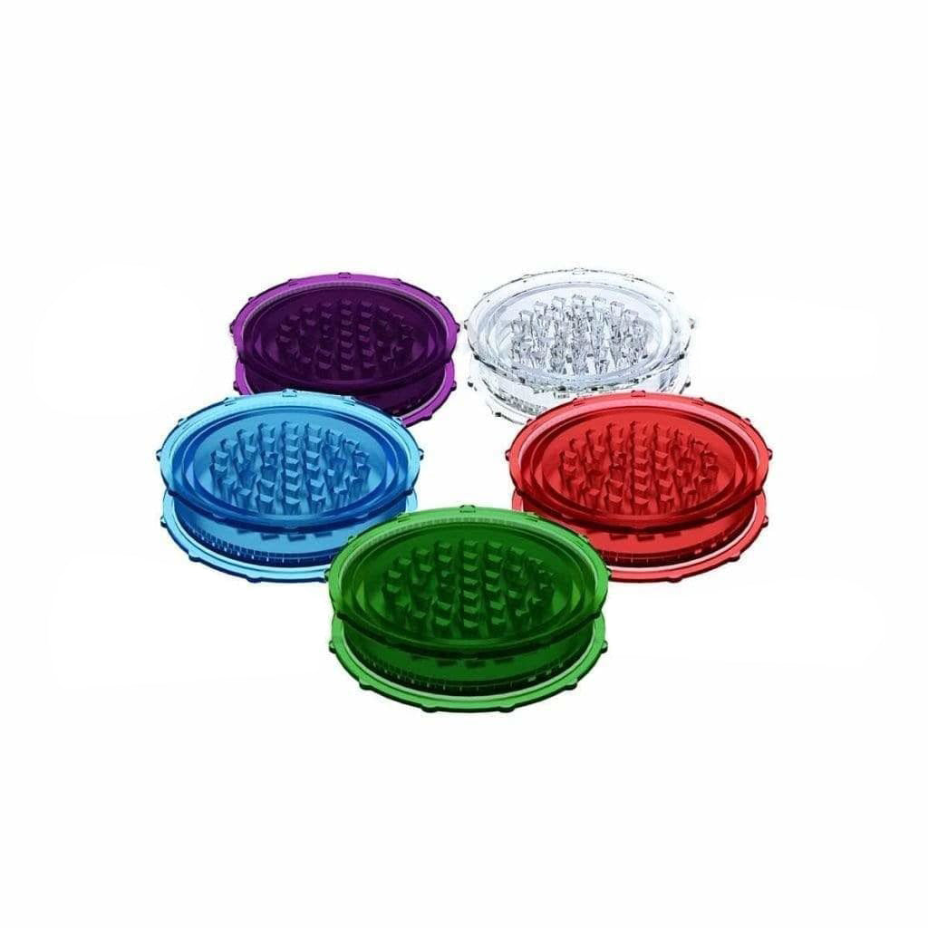 Grinder | Assorted Plastic Grinders | 2 Piece - 70mm - 100 Count Plastic Grinder Biohazard Inc