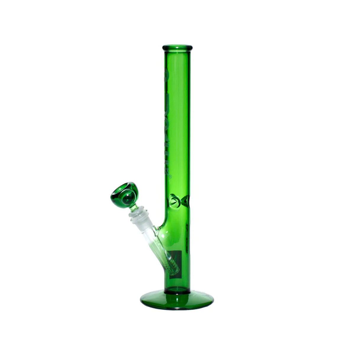 PURE Glass | Classic Straight Water Pipe | 14" - 14mm - Green