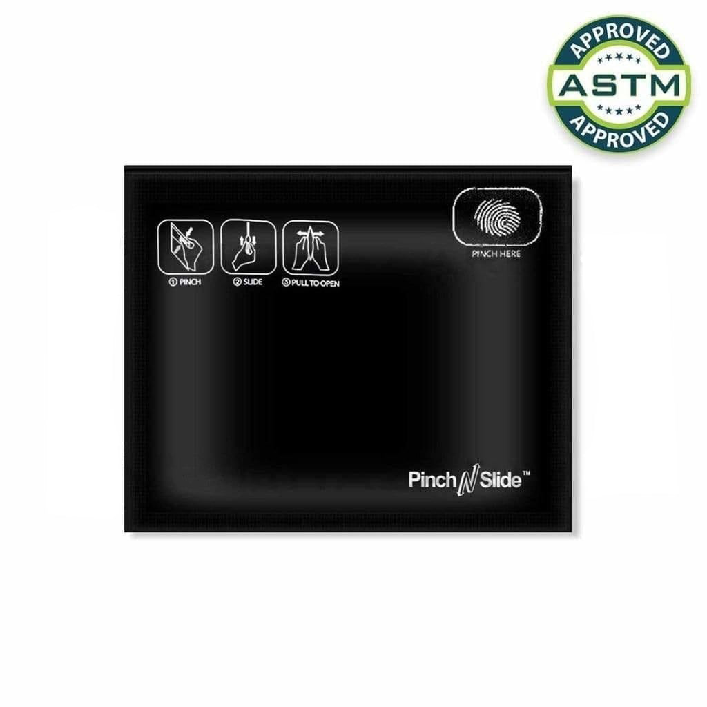 Child Resistant | Pinch N Slide Black Mylar Bags | 8" x 6" - 28g - 250 Count - Biohazard Inc