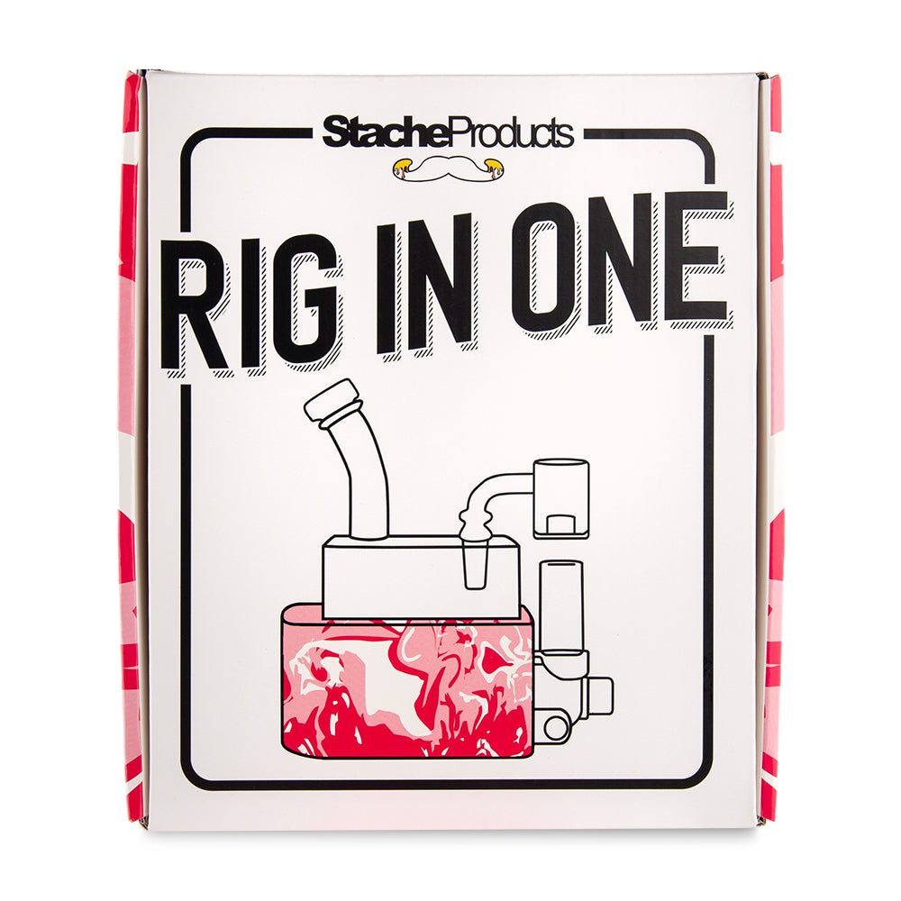 Stache Products | RIO Rig in One Portable Dab Rig - Hot Pink Glass Dab Rig Stache Products Biohazard Inc