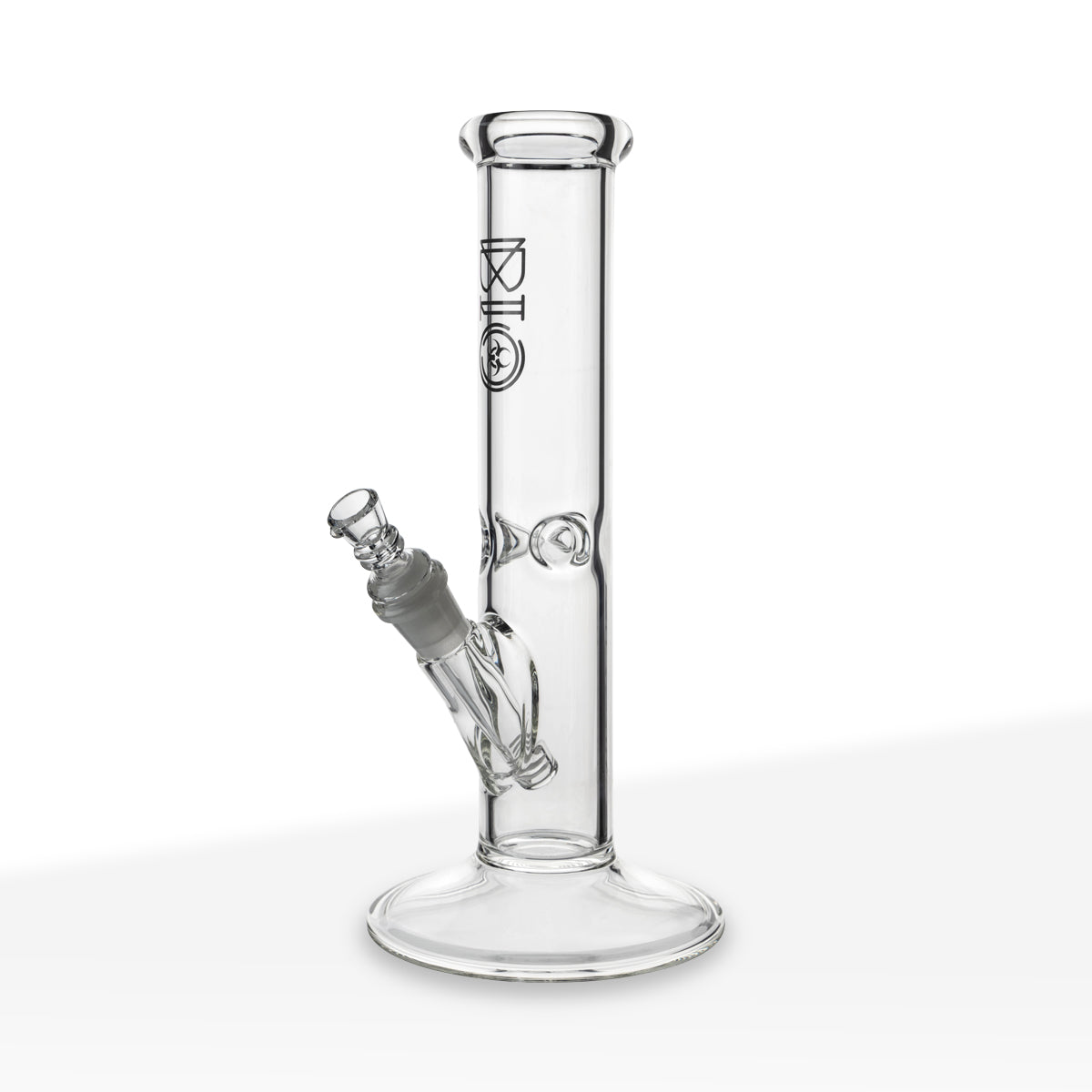 BIO Glass | Classic Straight Water Pipe | 12" - 14mm - Various Colors Glass Bong Biohazard Inc Black