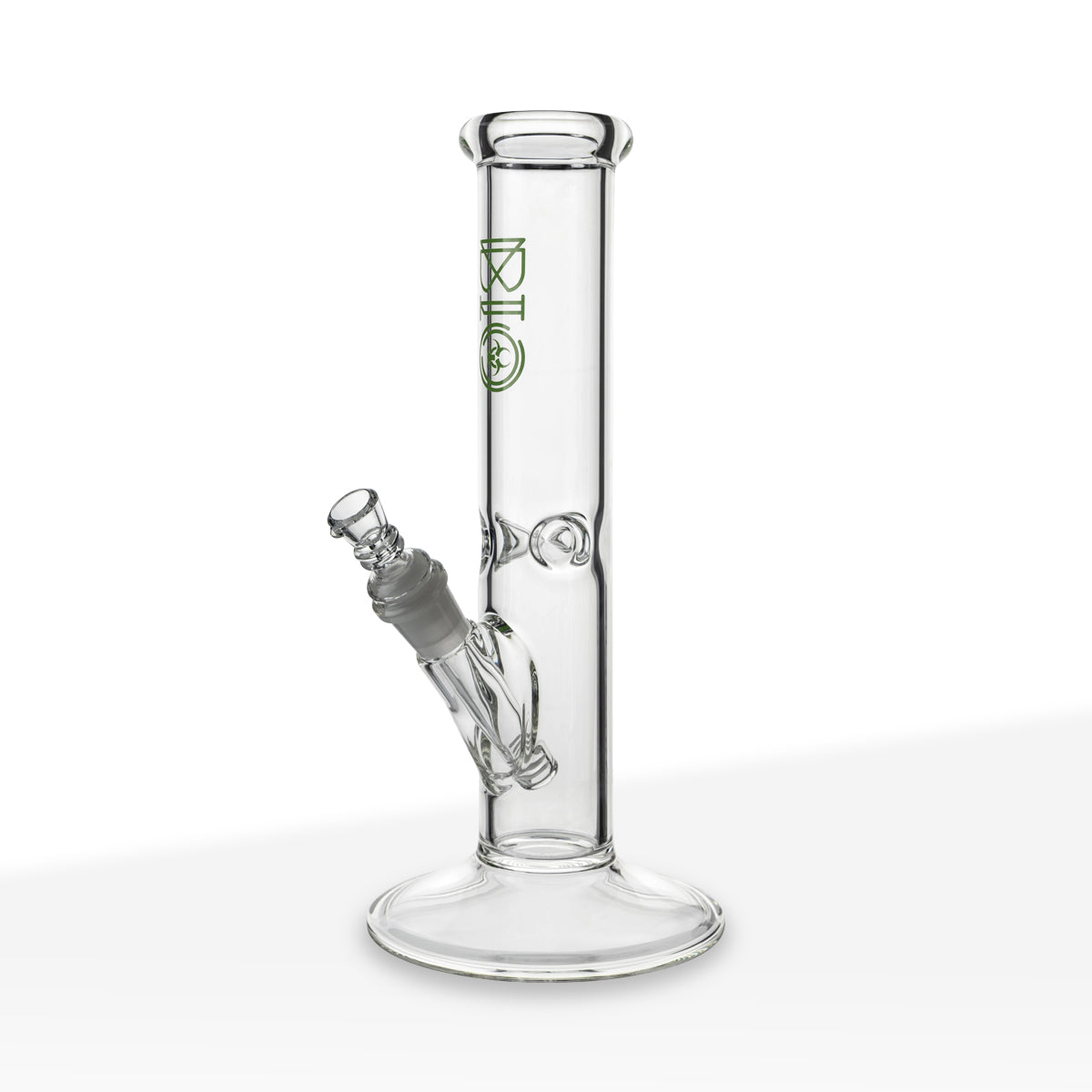 BIO Glass | Classic Straight Water Pipe | 12" - 14mm - Various Colors Glass Bong Biohazard Inc Green