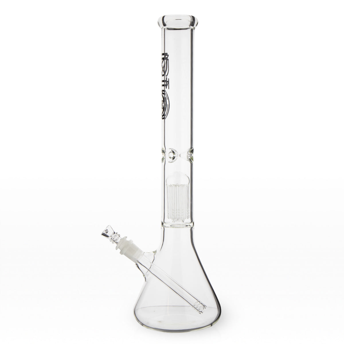 BIO Glass | Single Chamber 10-Arm Tree Percolator Beaker Water Pipe | 18" - 14mm - Various Colors Glass Bong Biohazard Inc
