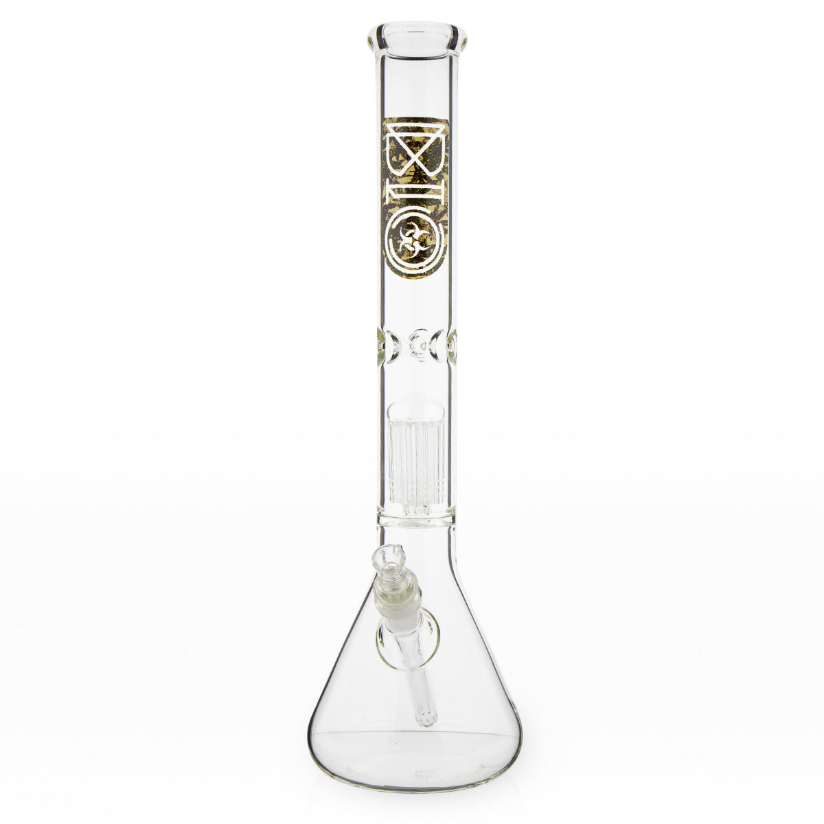 BIO Glass | Single Chamber 10-Arm Tree Percolator Beaker Water Pipe | 18" - 14mm - Various Colors Glass Bong Biohazard Inc