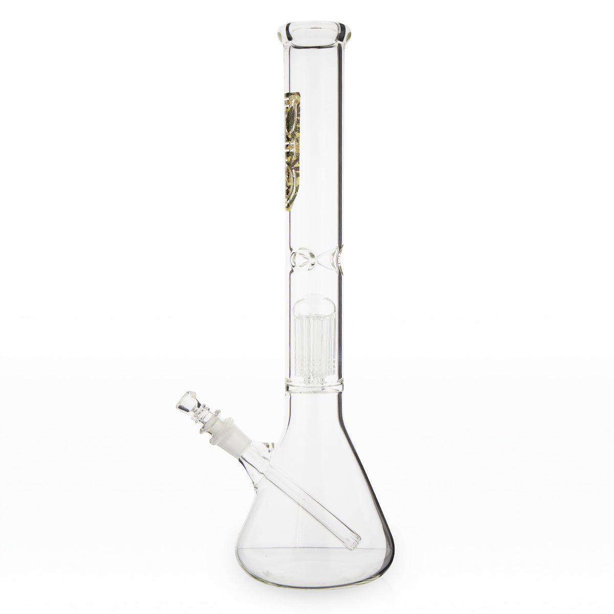 BIO Glass | Single Chamber 10-Arm Tree Percolator Beaker Water Pipe | 18" - 14mm - Various Colors Glass Bong Biohazard Inc
