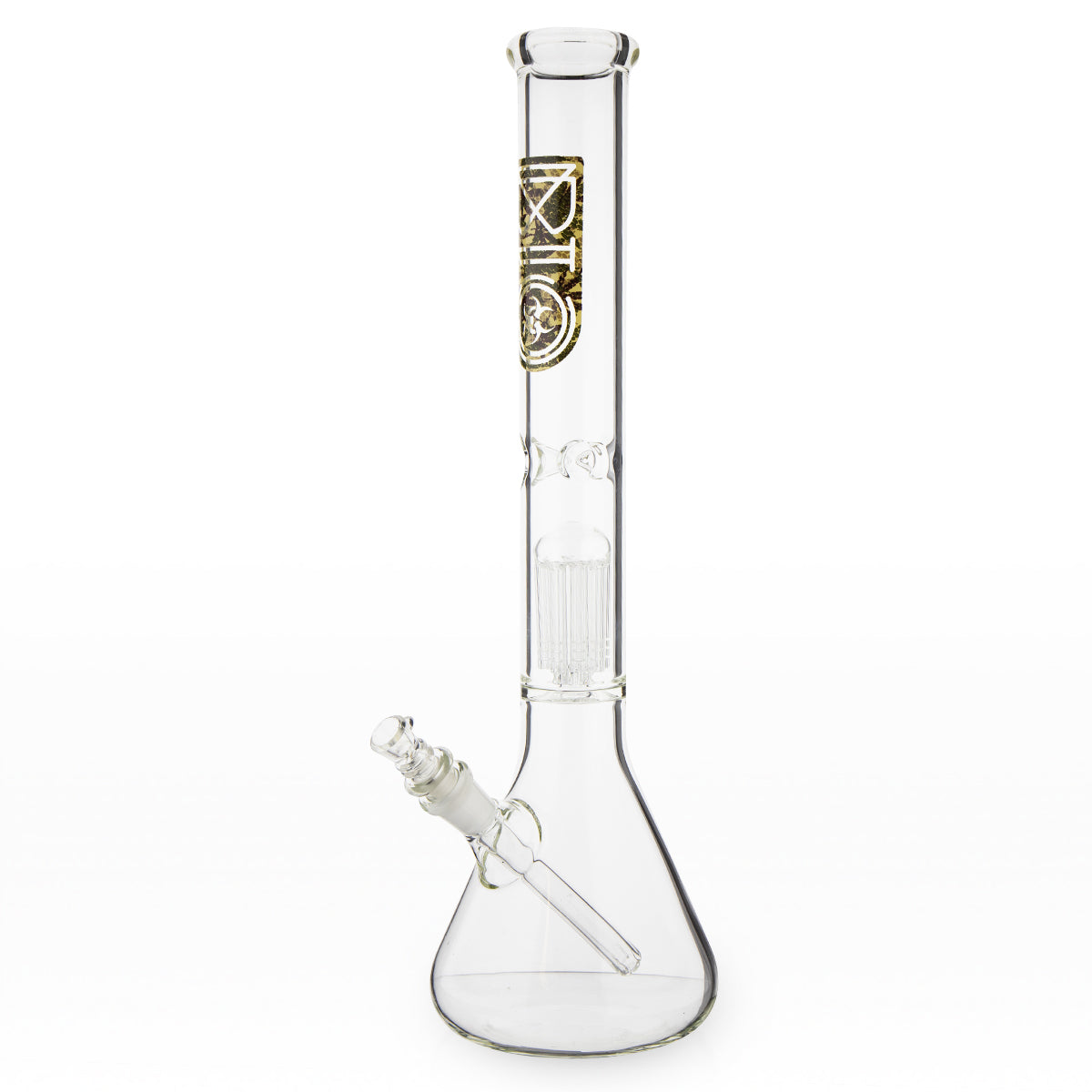 BIO Glass | Single Chamber 10-Arm Tree Percolator Beaker Water Pipe | 18" - 14mm - Various Colors Glass Bong Biohazard Inc Camo