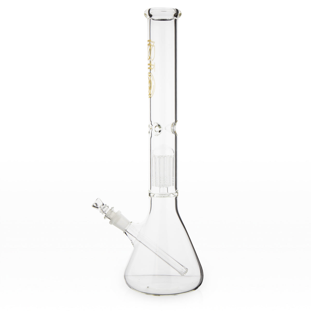 BIO Glass | Single Chamber 10-Arm Tree Percolator Beaker Water Pipe | 18" - 14mm - Various Colors Glass Bong Biohazard Inc