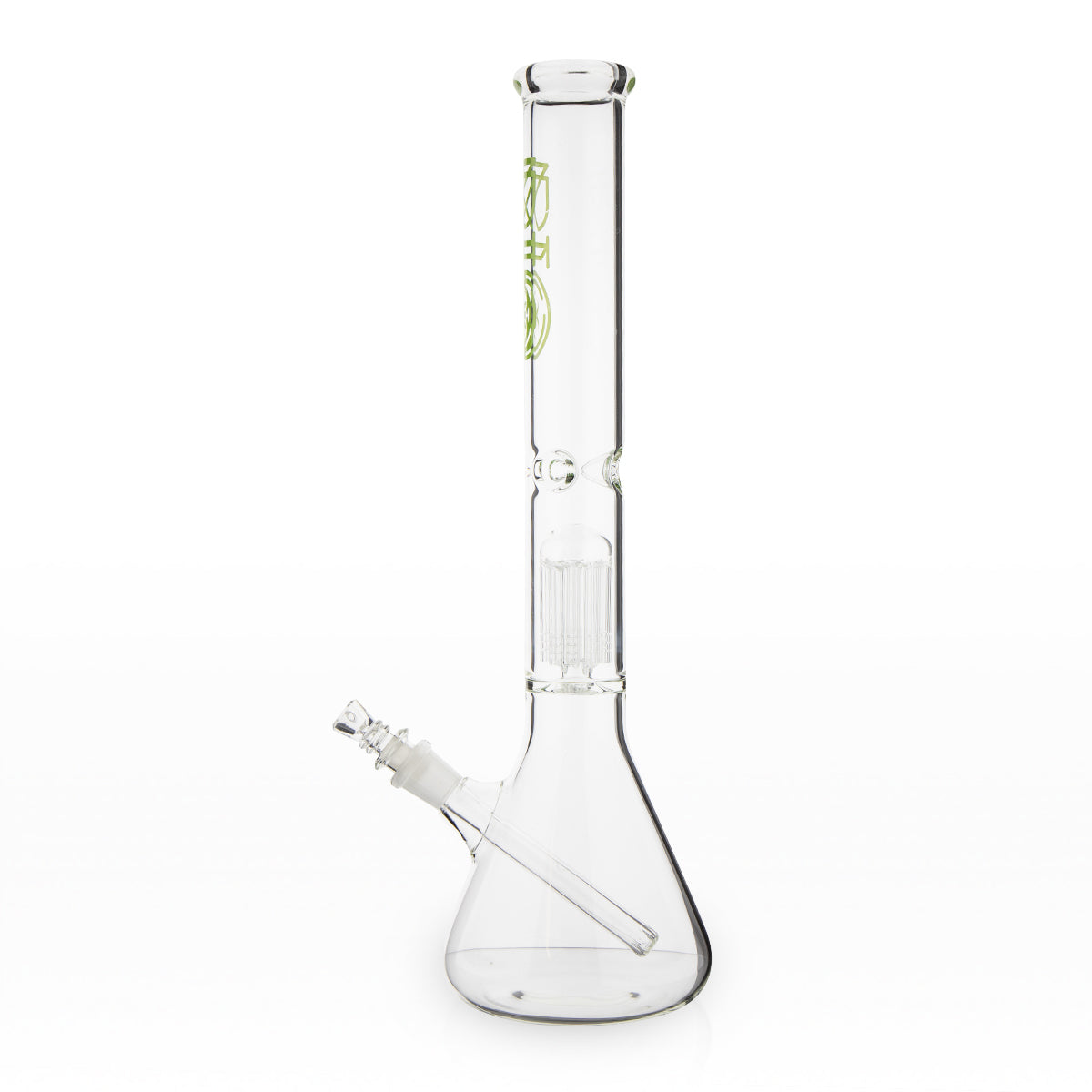 BIO Glass | Single Chamber 10-Arm Tree Percolator Beaker Water Pipe | 18" - 14mm - Various Colors Glass Bong Biohazard Inc