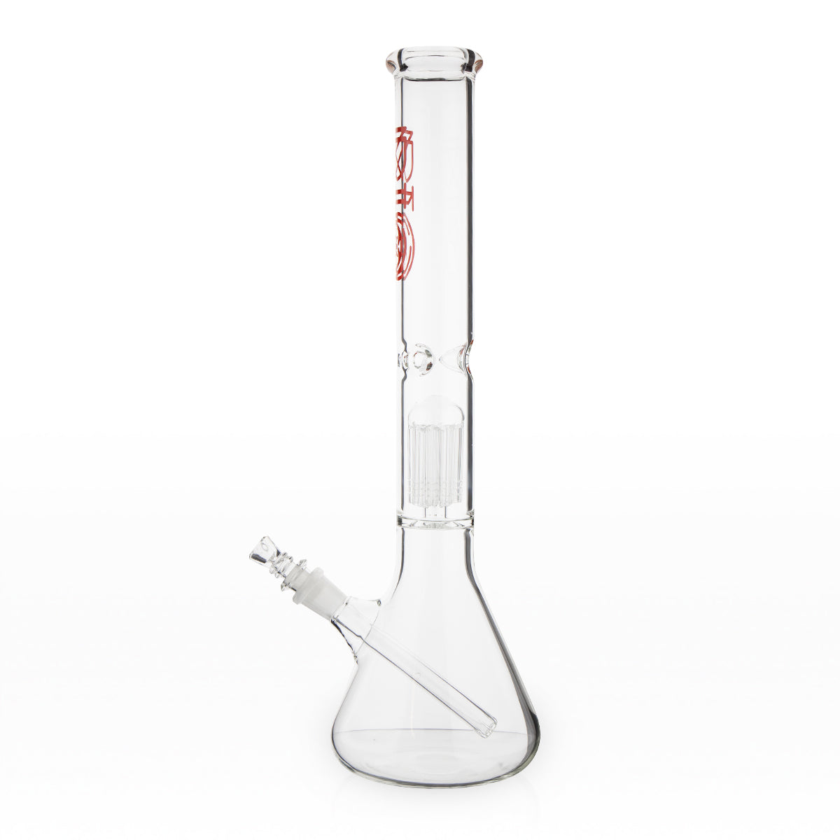 BIO Glass | Single Chamber 10-Arm Tree Percolator Beaker Water Pipe | 18" - 14mm - Various Colors Glass Bong Biohazard Inc