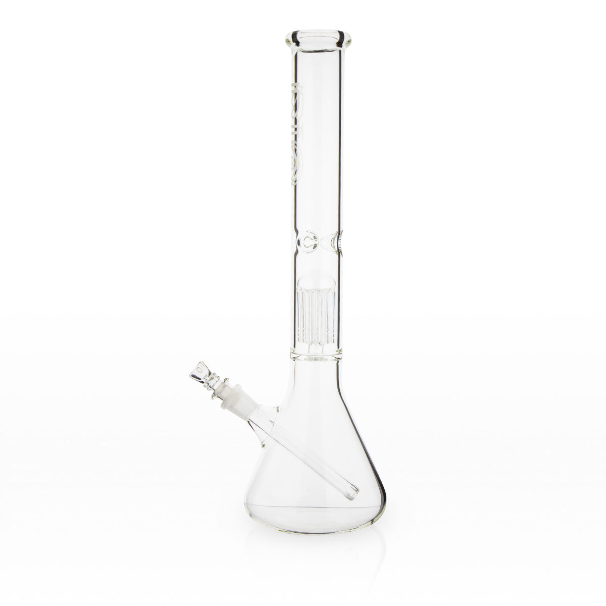 BIO Glass | Single Chamber 10-Arm Tree Percolator Beaker Water Pipe | 18" - 14mm - Various Colors Glass Bong Biohazard Inc