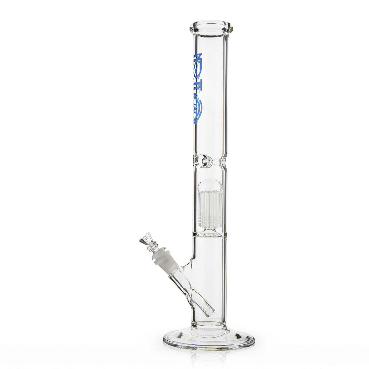 BIO Glass | Single Chamber 10-Arm Tree Perc Straight Water Pipe | 18" - 14mm - Various Colors Glass Bong Biohazard Inc