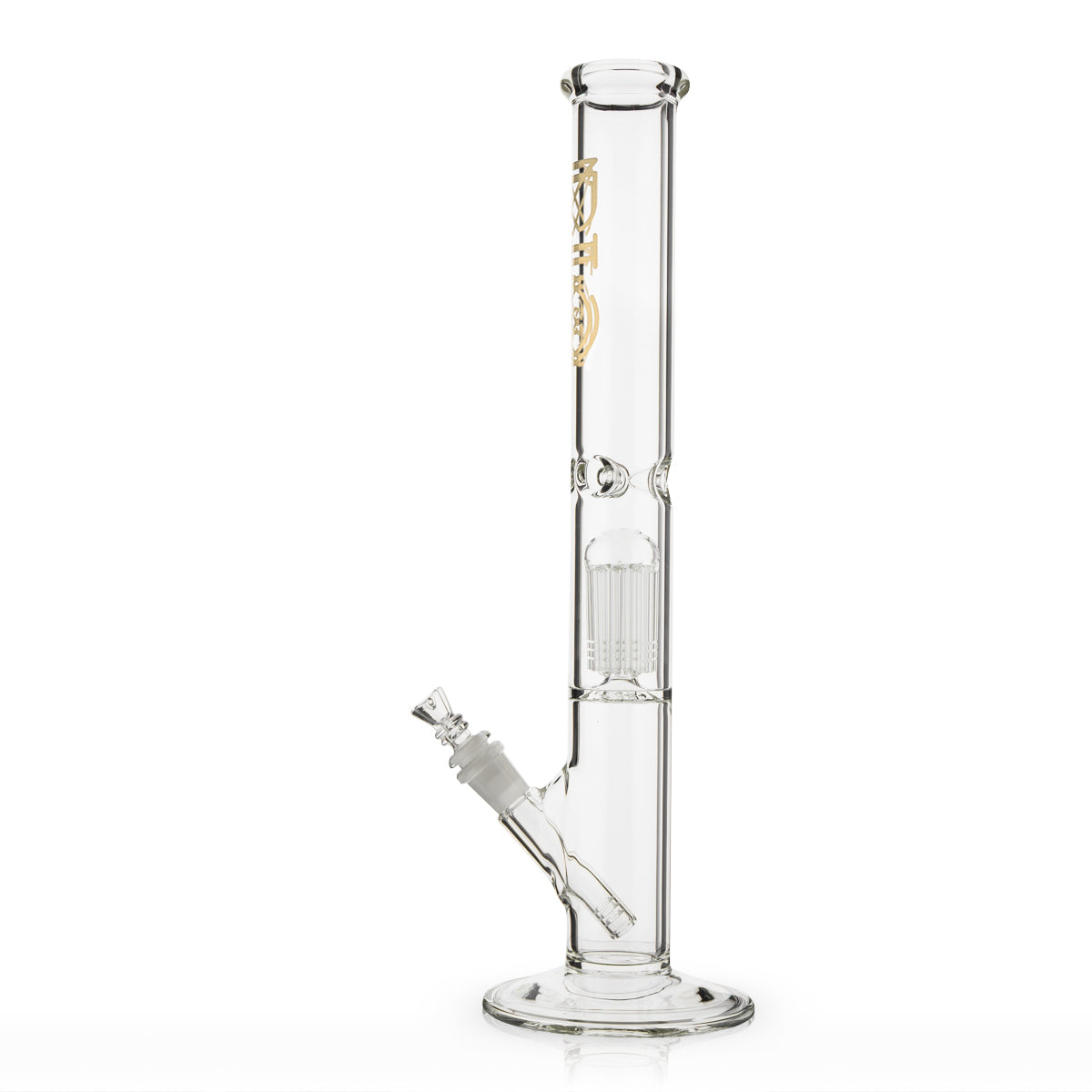 BIO Glass | Single Chamber 10-Arm Tree Perc Straight Water Pipe | 18" - 14mm - Various Colors Glass Bong Biohazard Inc