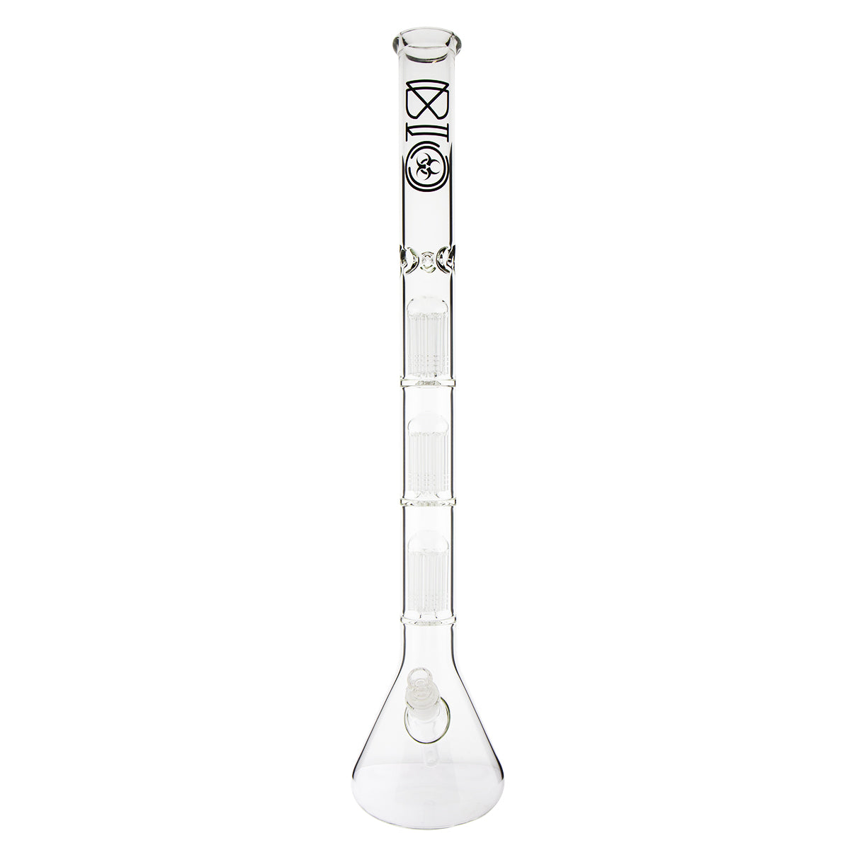 BIO Glass | Triple Chamber 10-Arm Tree Percolator Beaker Water Pipe | 26" - 14mm - Various Colors Glass Bong Biohazard Inc