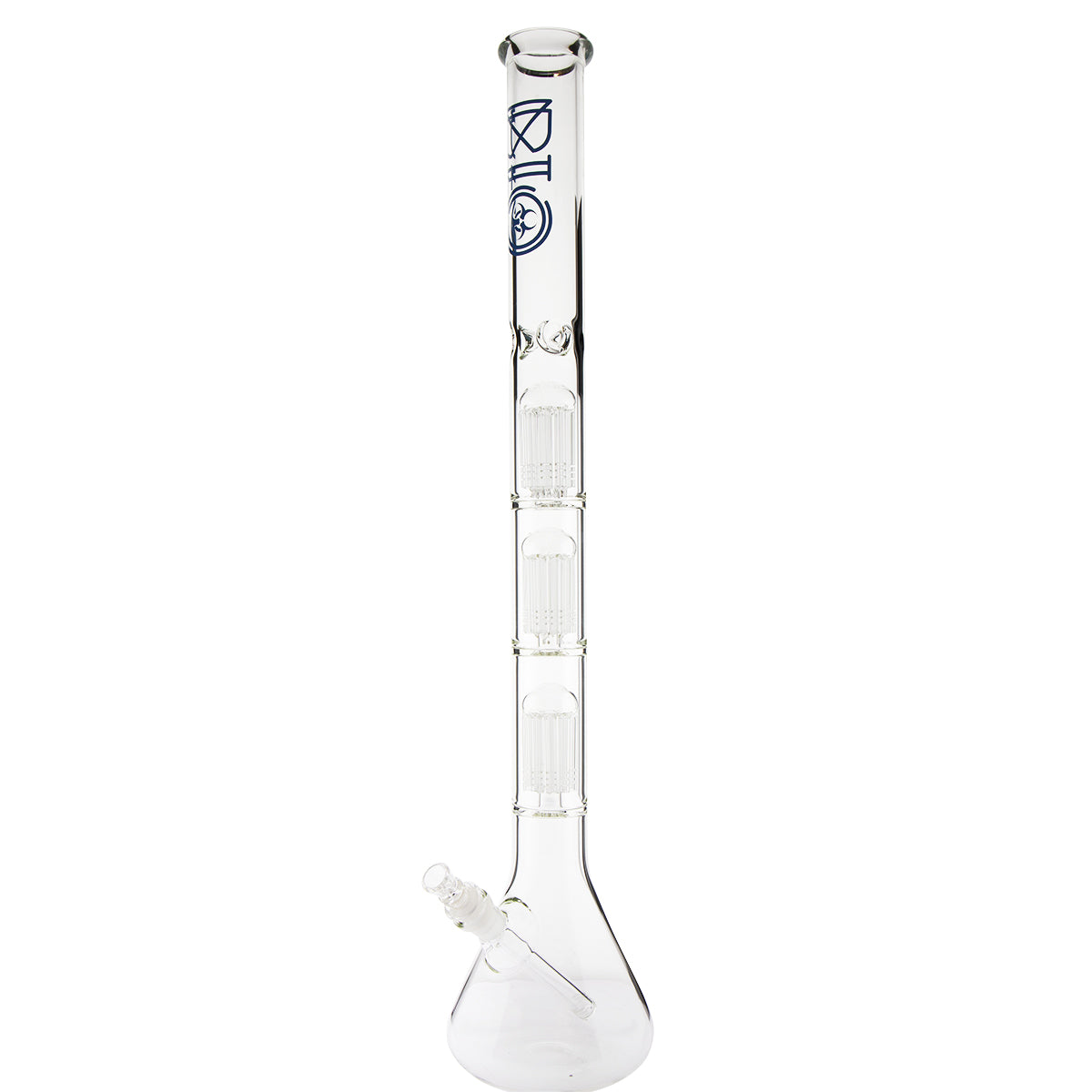 BIO Glass | Triple Chamber 10-Arm Tree Percolator Beaker Water Pipe | 26" - 14mm - Various Colors Glass Bong Biohazard Inc Blue