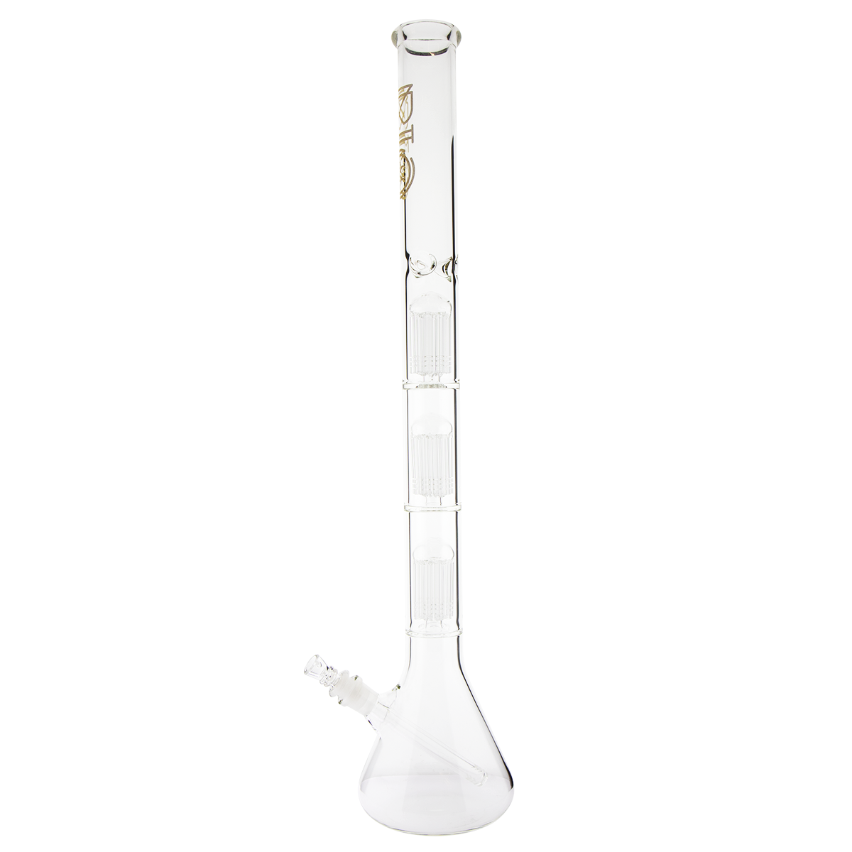 BIO Glass | Triple Chamber 10-Arm Tree Percolator Beaker Water Pipe | 26" - 14mm - Various Colors Glass Bong Biohazard Inc