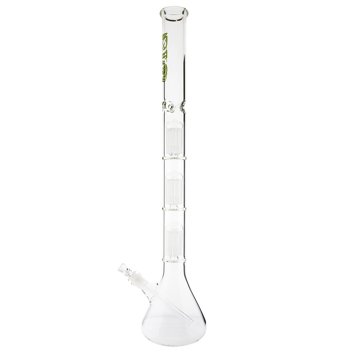 BIO Glass | Triple Chamber 10-Arm Tree Percolator Beaker Water Pipe | 26" - 14mm - Various Colors Glass Bong Biohazard Inc