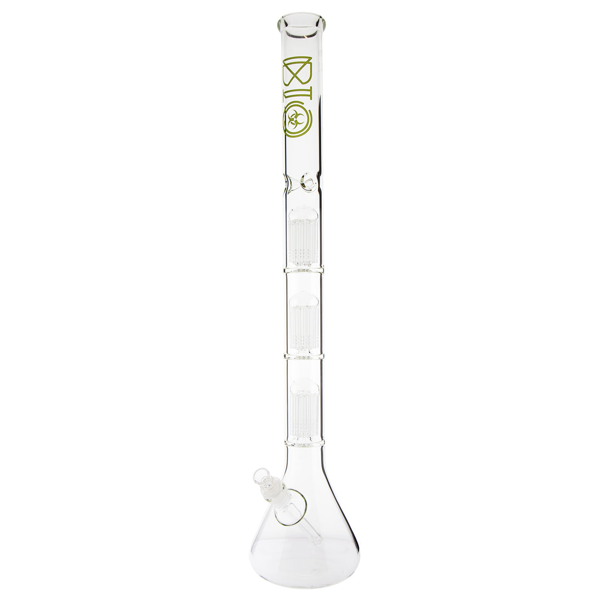 BIO Glass | Triple Chamber 10-Arm Tree Percolator Beaker Water Pipe | 26" - 14mm - Various Colors Glass Bong Biohazard Inc Green