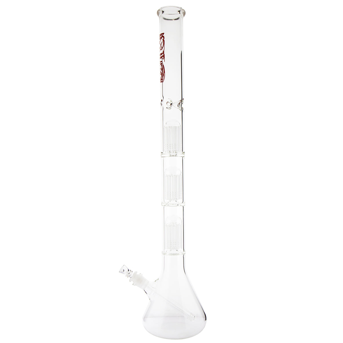 BIO Glass | Triple Chamber 10-Arm Tree Percolator Beaker Water Pipe | 26" - 14mm - Various Colors Glass Bong Biohazard Inc