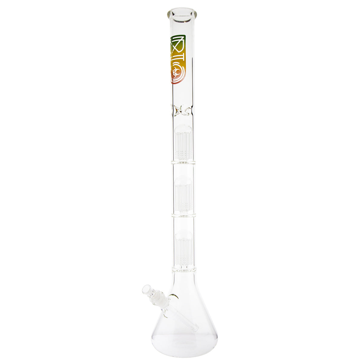 BIO Glass | Triple Chamber 10-Arm Tree Percolator Beaker Water Pipe | 26" - 14mm - Various Colors Glass Bong Biohazard Inc Rasta