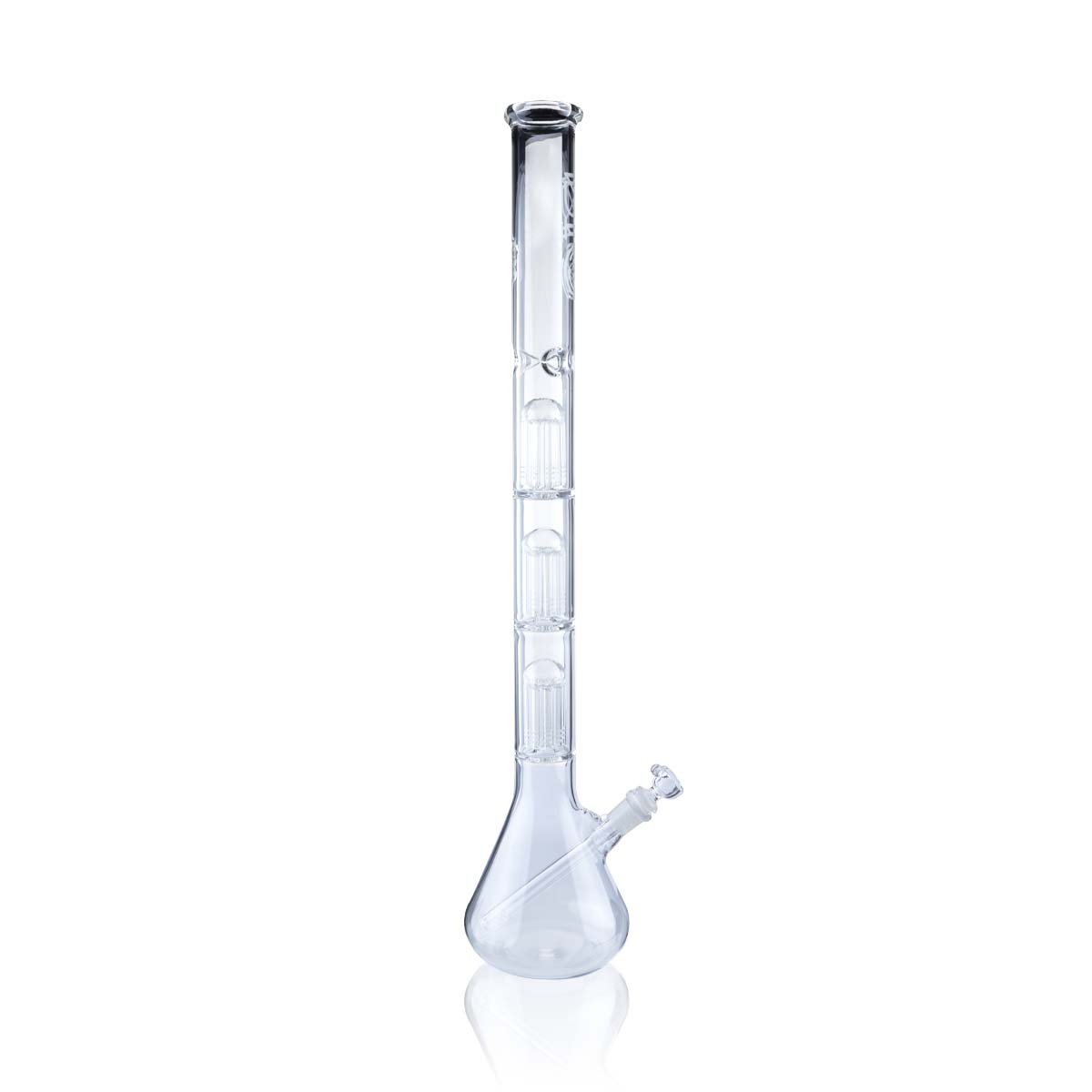 BIO Glass | Triple Chamber 10-Arm Tree Percolator Beaker Water Pipe | 26" - 14mm - Various Colors Glass Bong Biohazard Inc